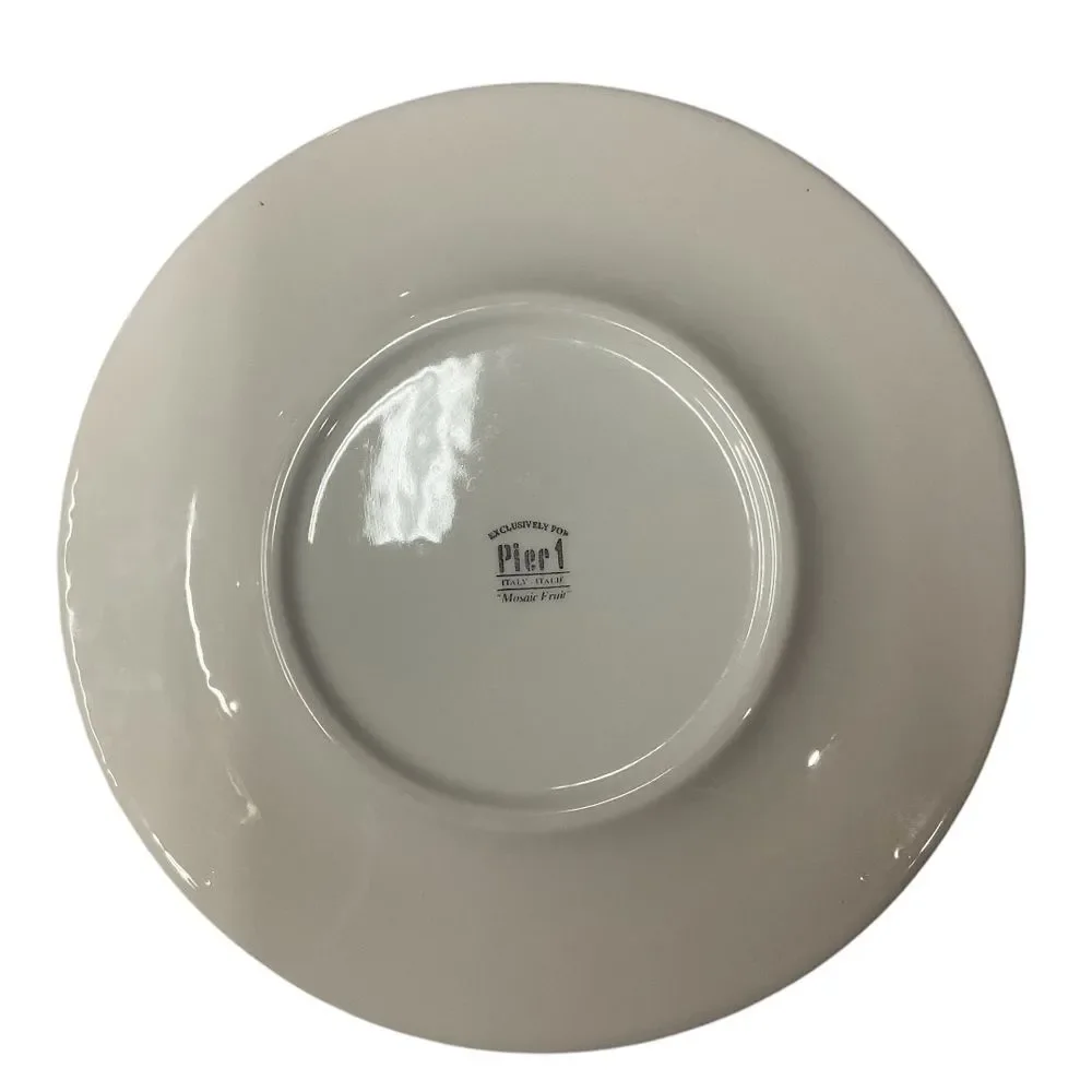 Earthenware‎ Exclusively for Pier 1 Mosaic Fruit Dinner Plate  Red
